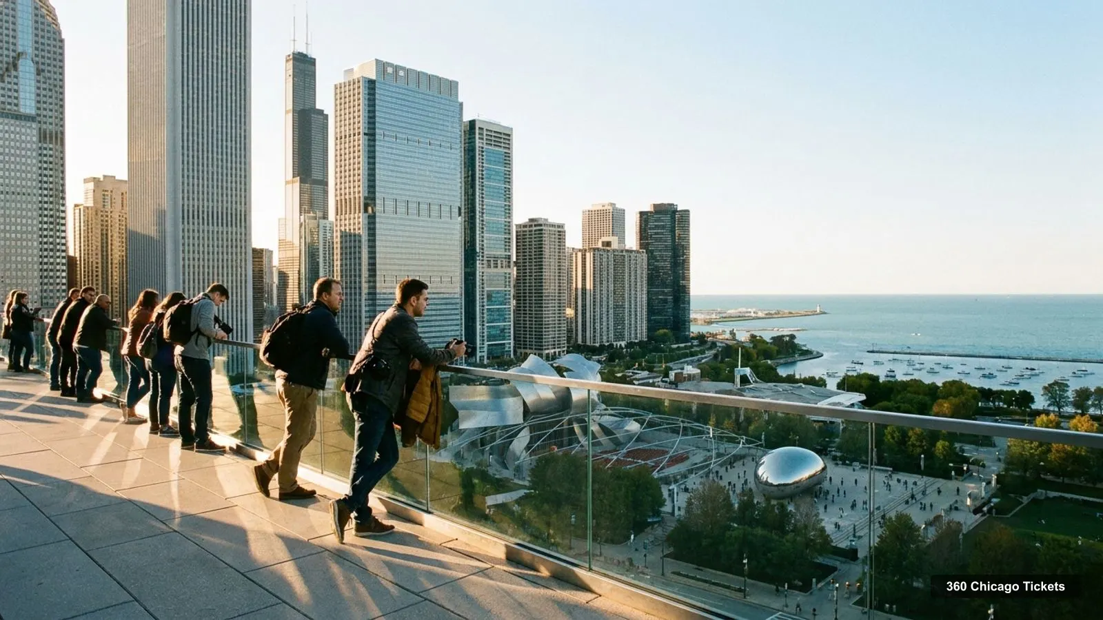 360 Chicago Tickets – view from the observation deck over Millennium Park