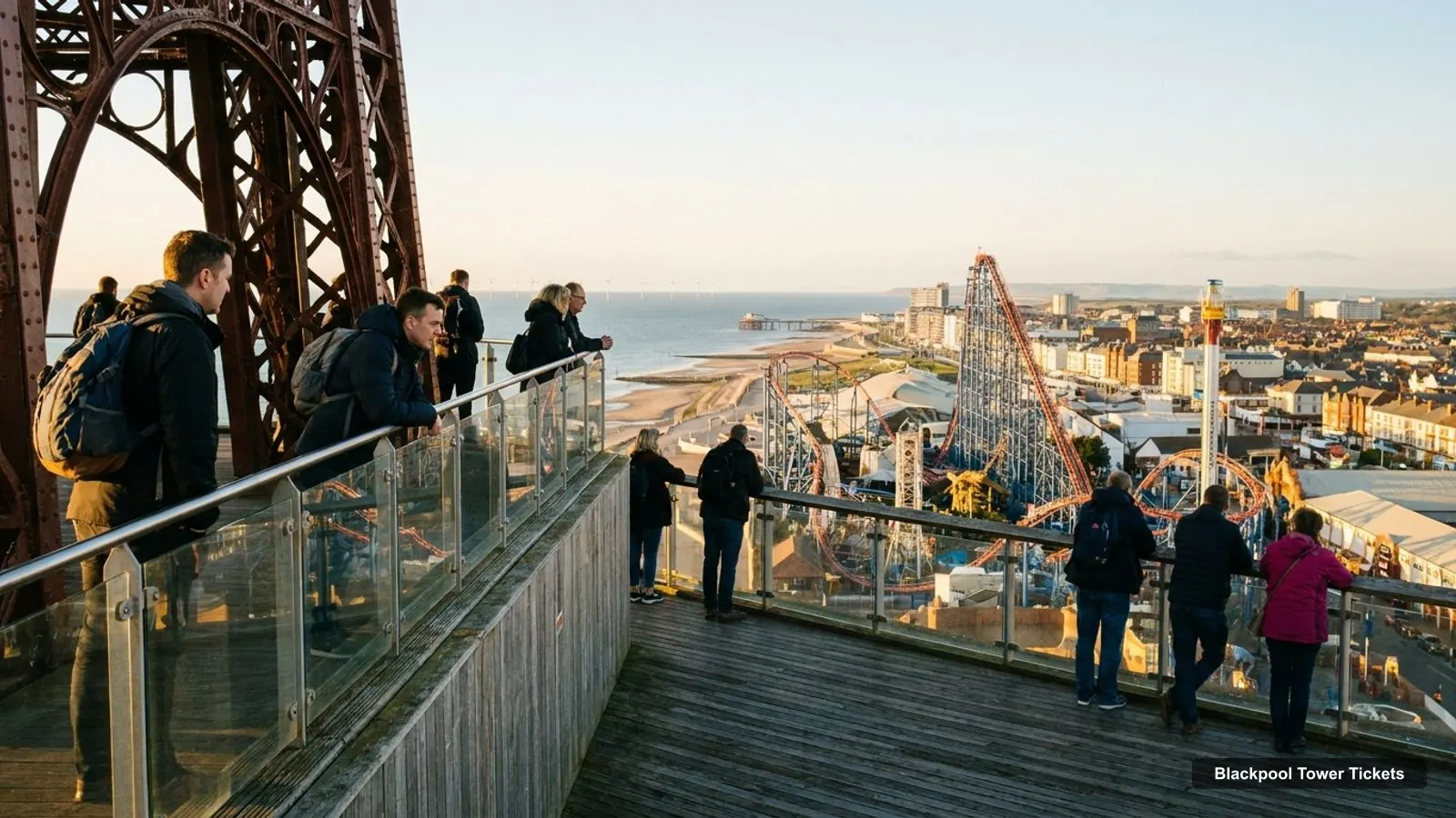 Blackpool Tower Tickets – view from the observation deck over Blackpool Pleasure Beach