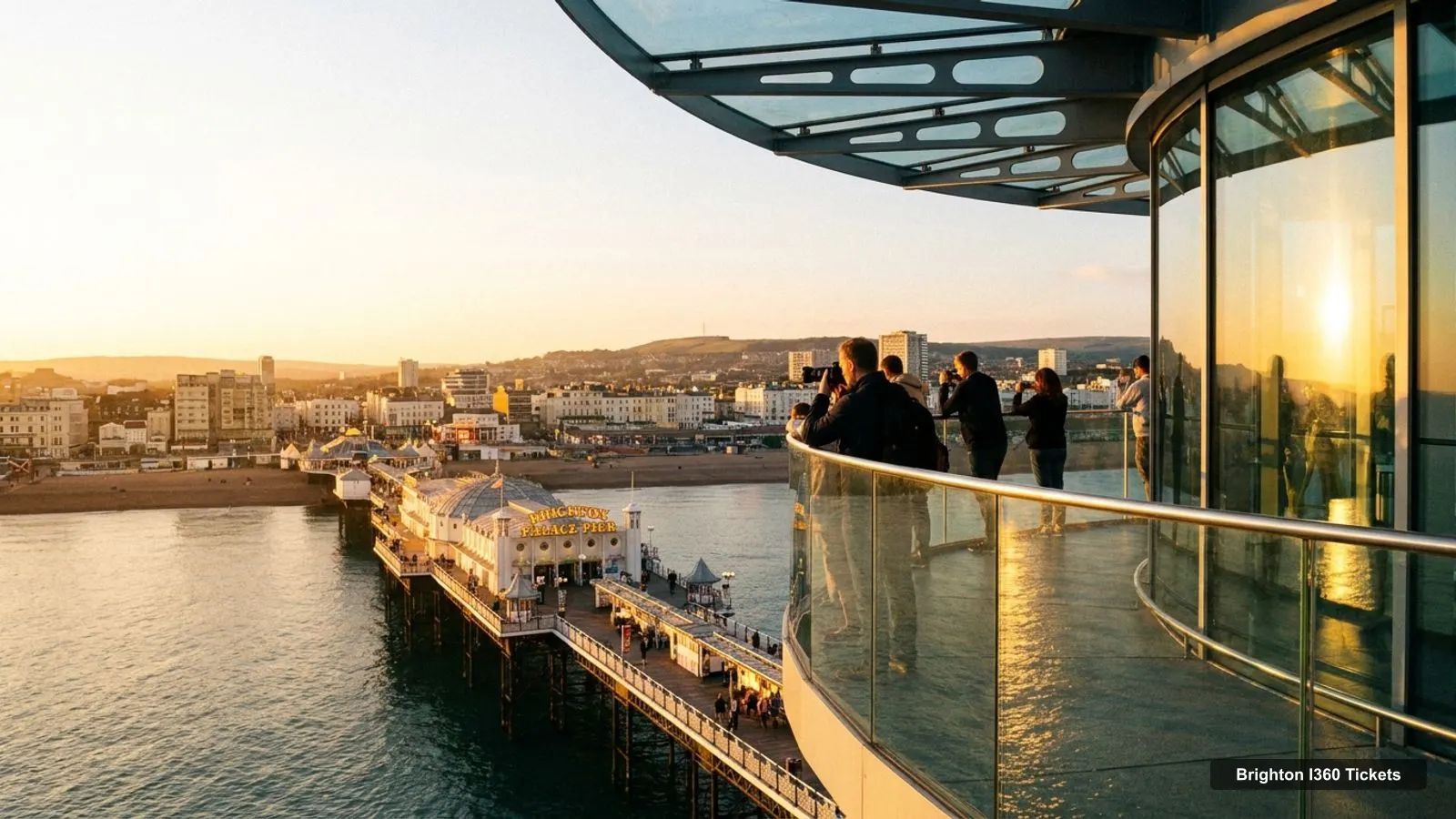 Brighton I360 Tickets – view from the observation deck over Brighton Palace Pier