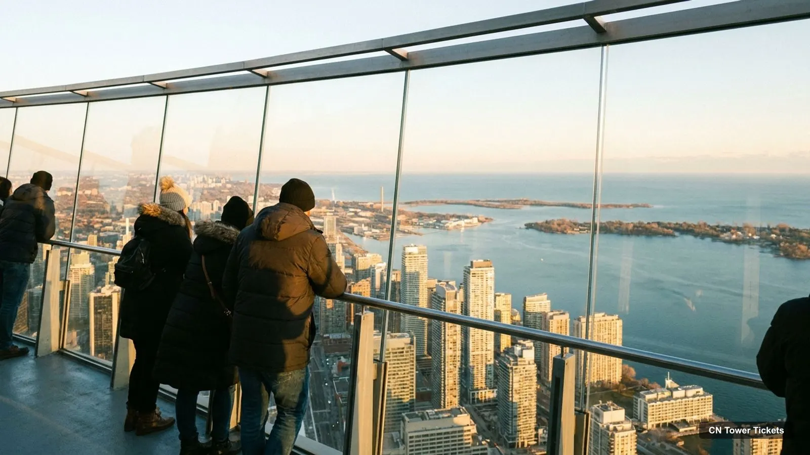 CN Tower Tickets – view from the observation deck over Lake Ontario and downtown Toronto