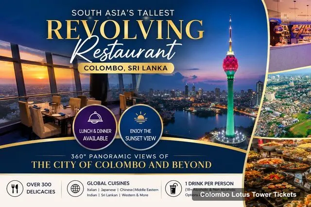 Colombo Lotus Tower Tickets and Prices – Buffet Meal at the Lotus Tower Revolving Restaurant