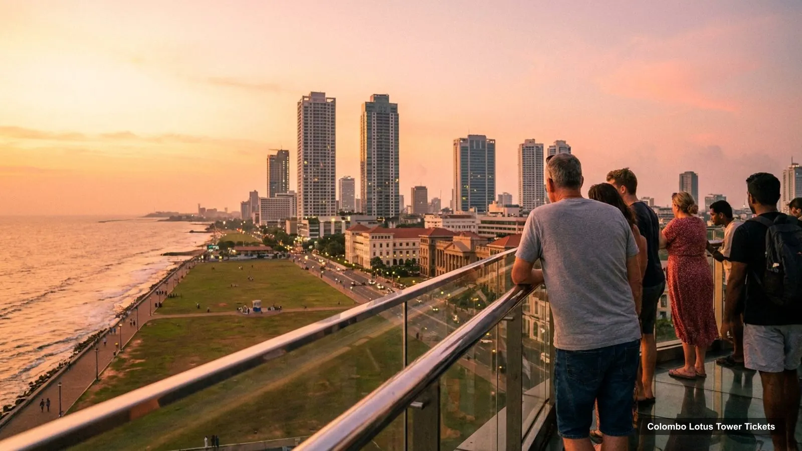 Colombo Lotus Tower Tickets – view from the observation deck over Galle Face Green