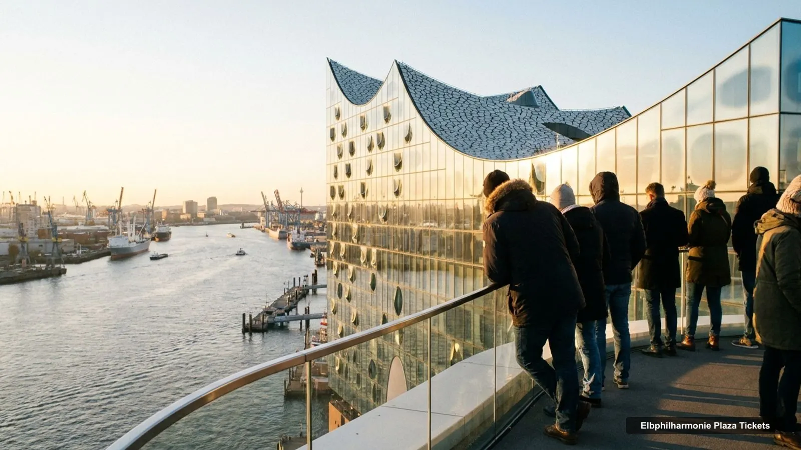 Elbphilharmonie Plaza Tickets – view from the observation deck over the Port of Hamburg and the Elbe river