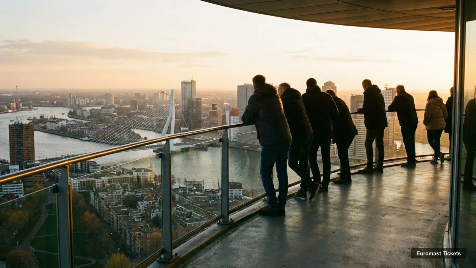 Euromast Tickets – view from the observation deck over the Maas river, the Erasmus Bridge and the Rotterdam skyline
