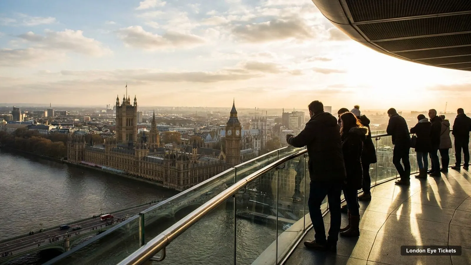 London Eye Tickets – view from the observation deck over the Houses of Parliament and the River Thames