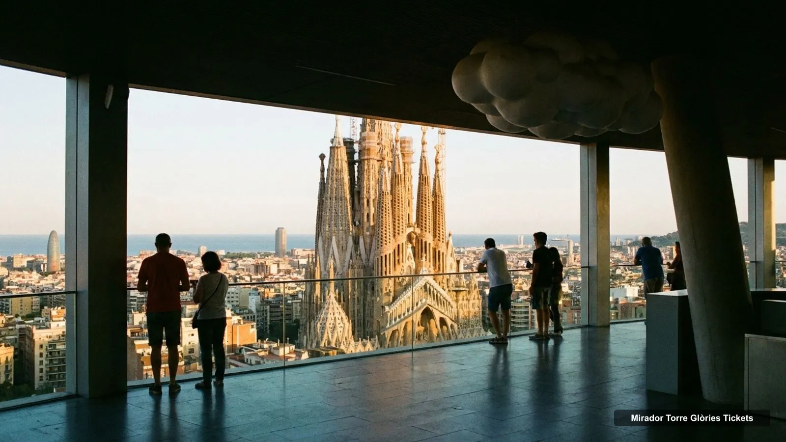 Mirador Torre Glòries Tickets – view from the observation deck over Basilica of the Sagrada Familia
