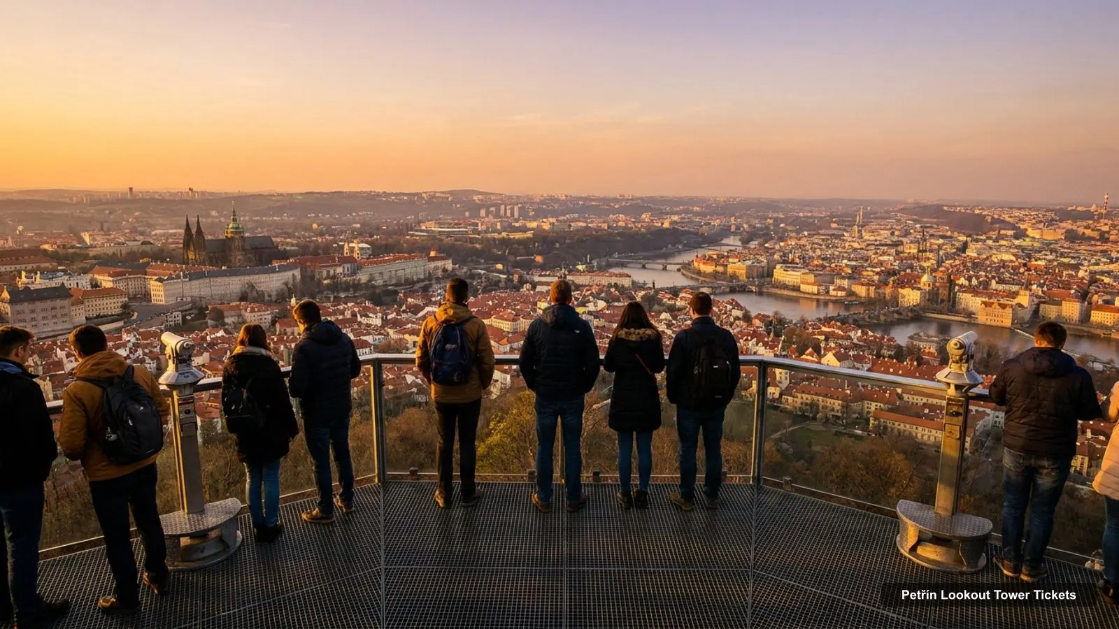 Petřín Lookout Tower Tickets – view from the observation deck over Prague Castle