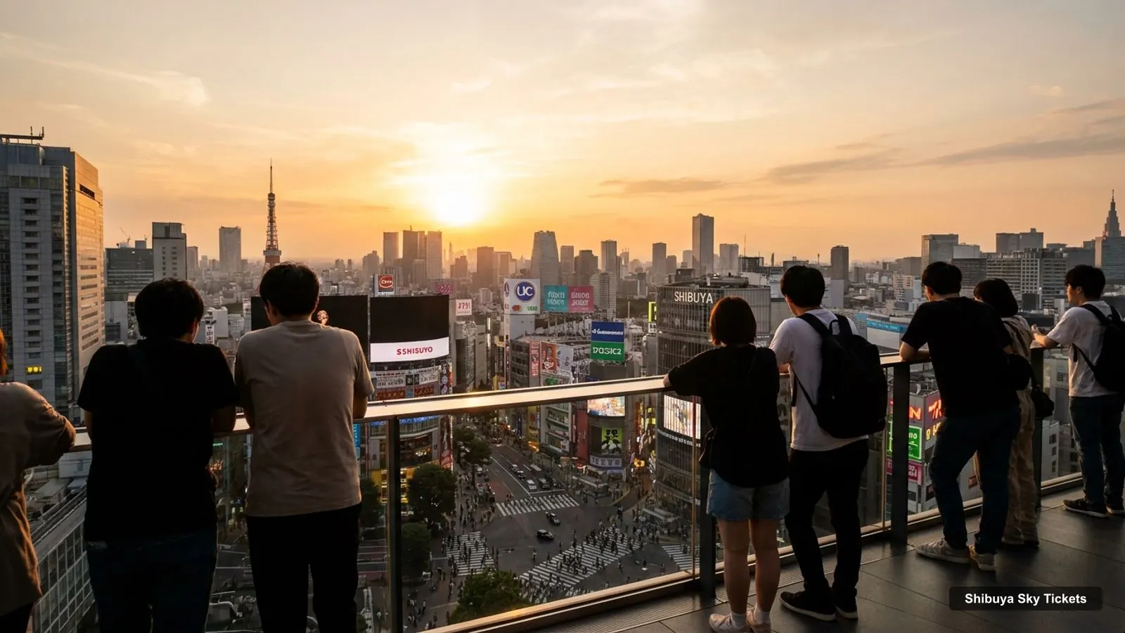 Shibuya Sky Tickets – view from the observation deck over the Shibuya Scramble Crossing and the Tokyo skyline