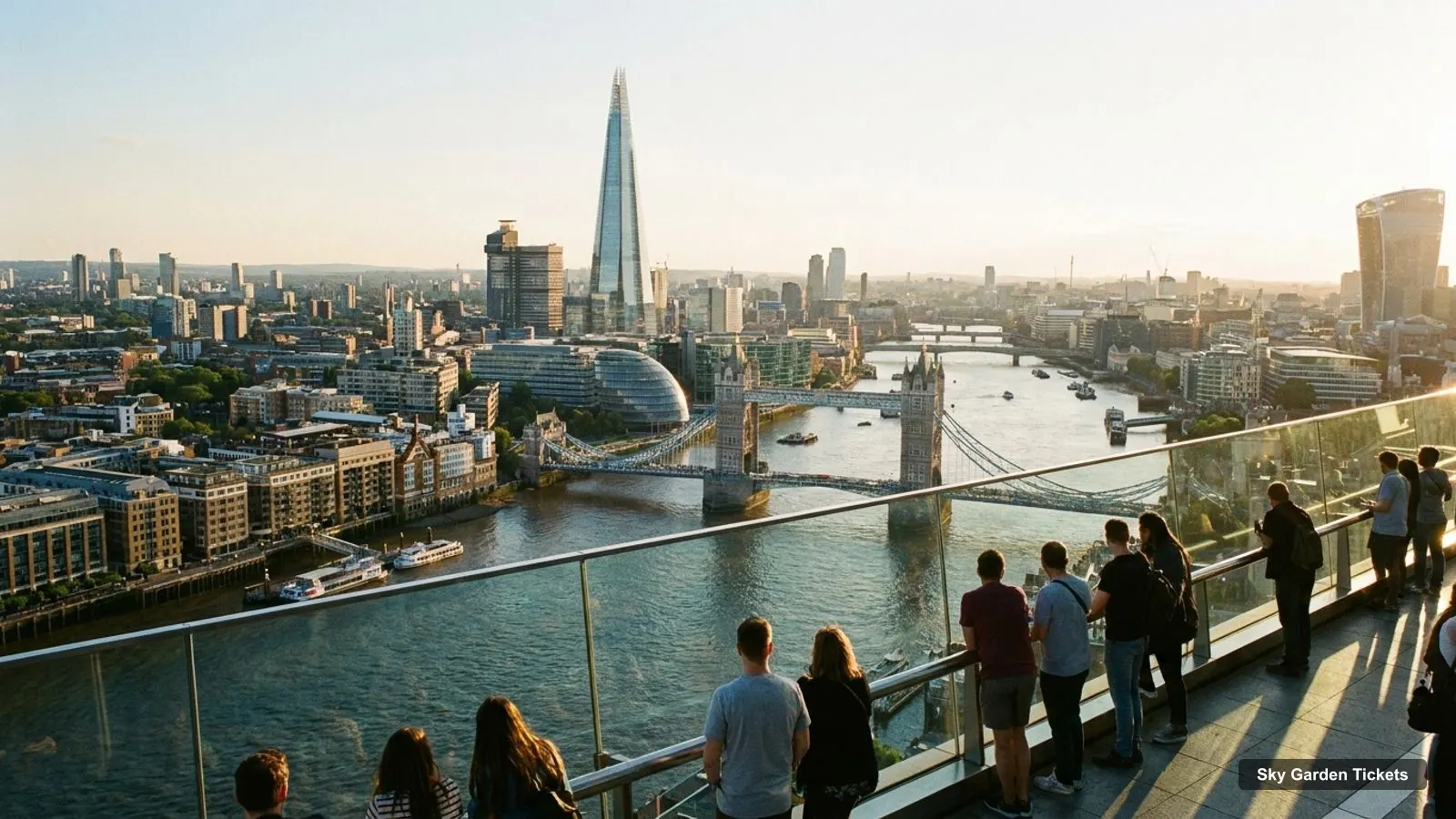 Sky Garden Tickets – view from the observation deck over the River Thames, Tower Bridge and the Shard