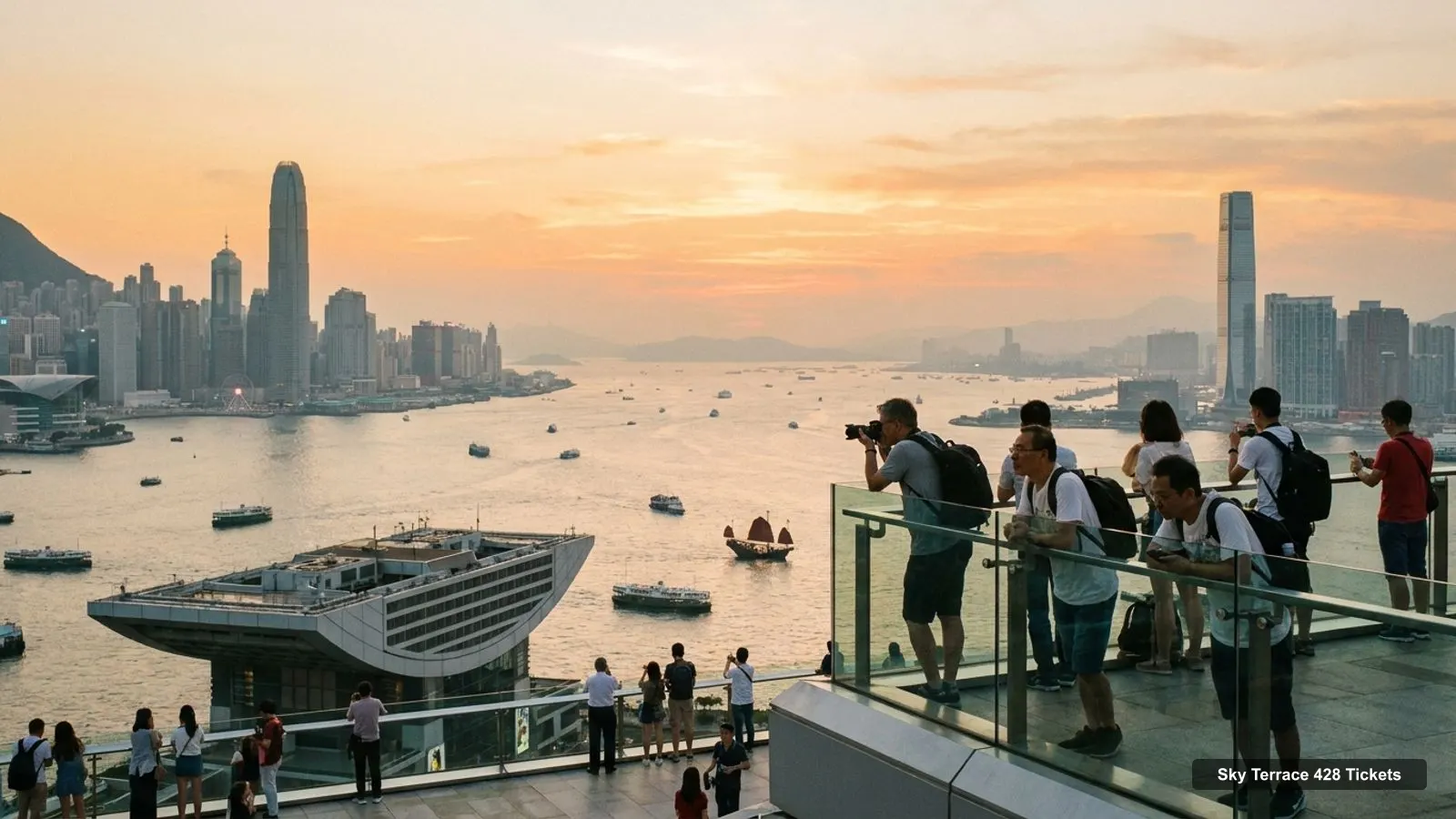 Sky Terrace 428 Tickets – view from the observation deck over Victoria Harbour and the Hong Kong skyline