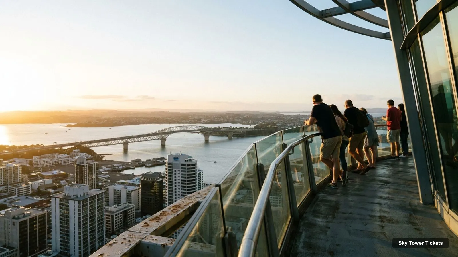 Sky Tower Tickets – view from the observation deck over Auckland's Waitematā Harbour and the Harbour Bridge