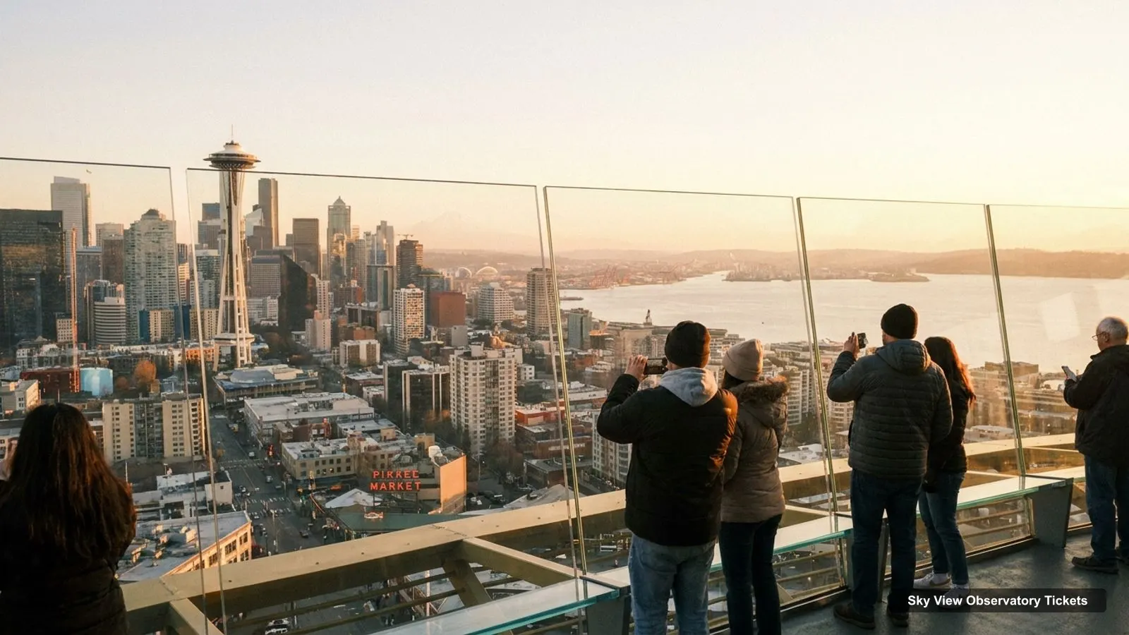 Sky View Observatory Tickets – view from the observation deck over Pike Place Market