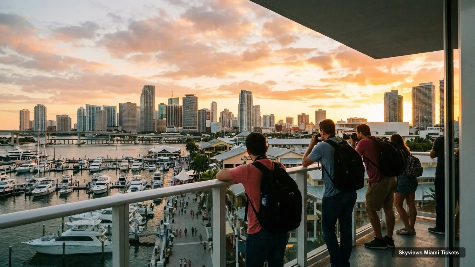 Skyviews Miami Tickets – view from the observation deck over Bayside Marketplace