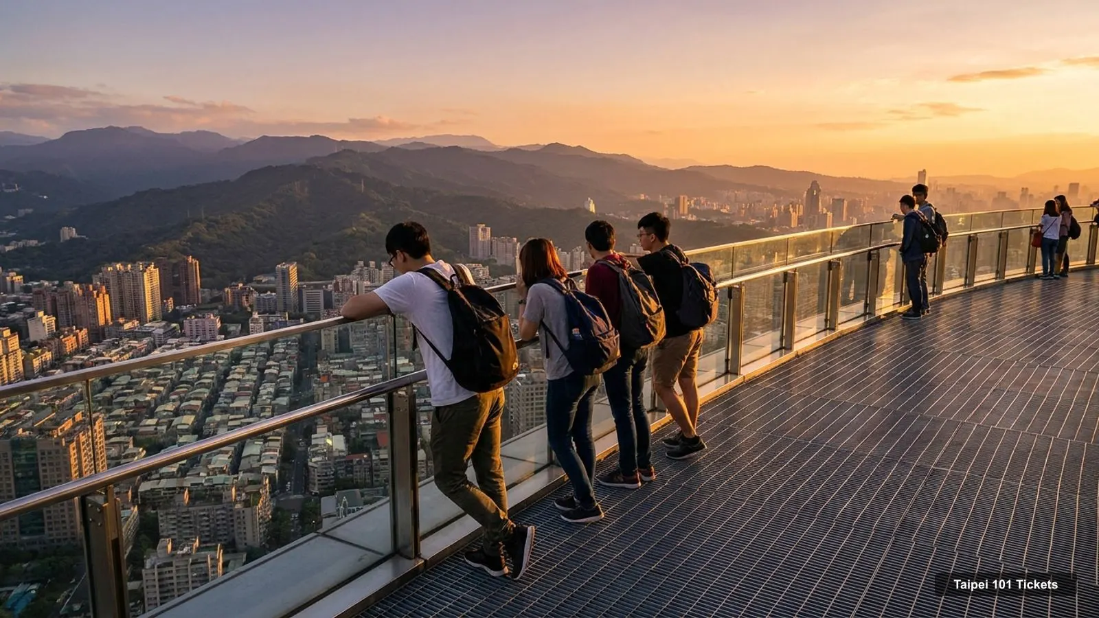 Taipei 101 Tickets – view from the observation deck over the Taipei city grid and the surrounding green mountains