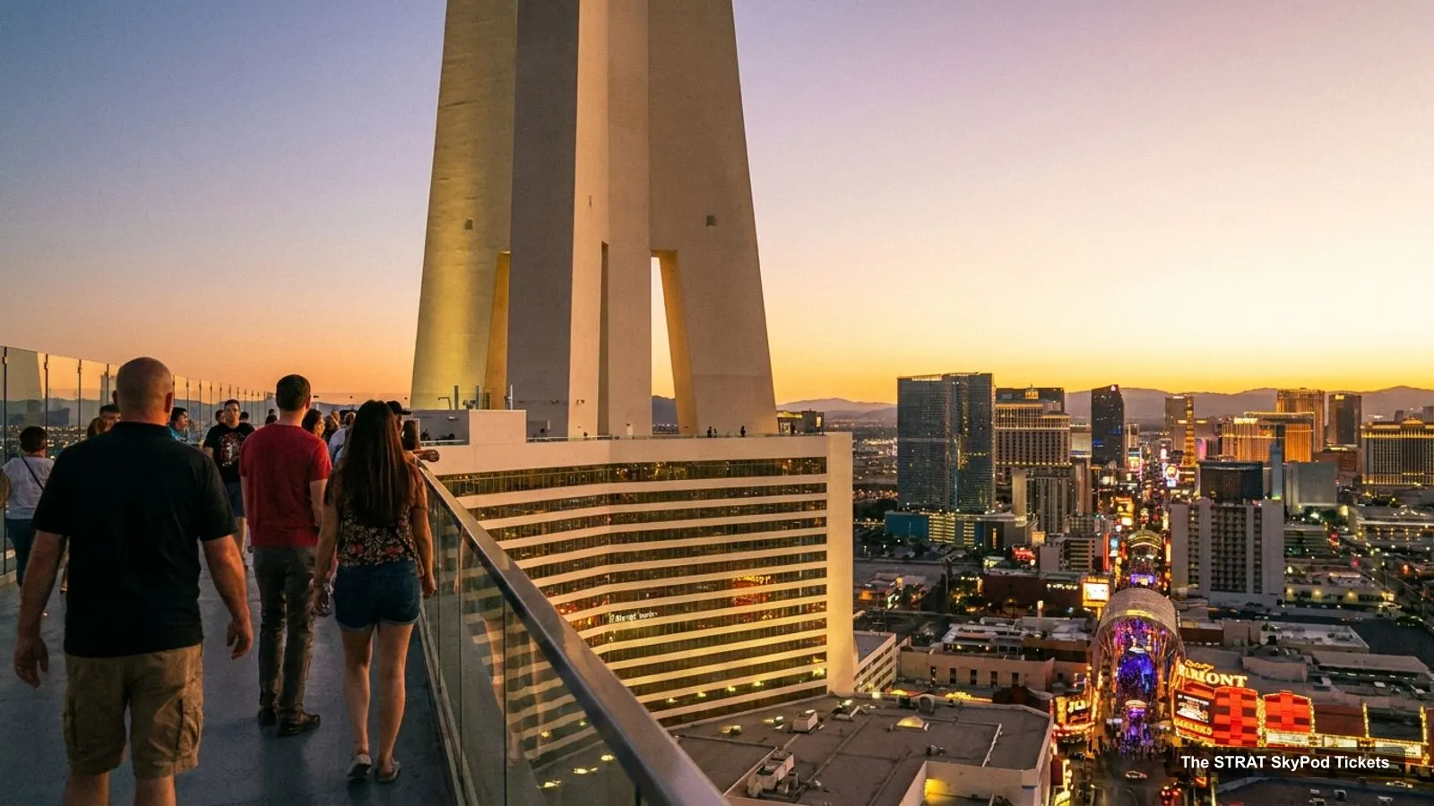 The STRAT SkyPod Tickets – view from the observation deck over Fremont Street Experience