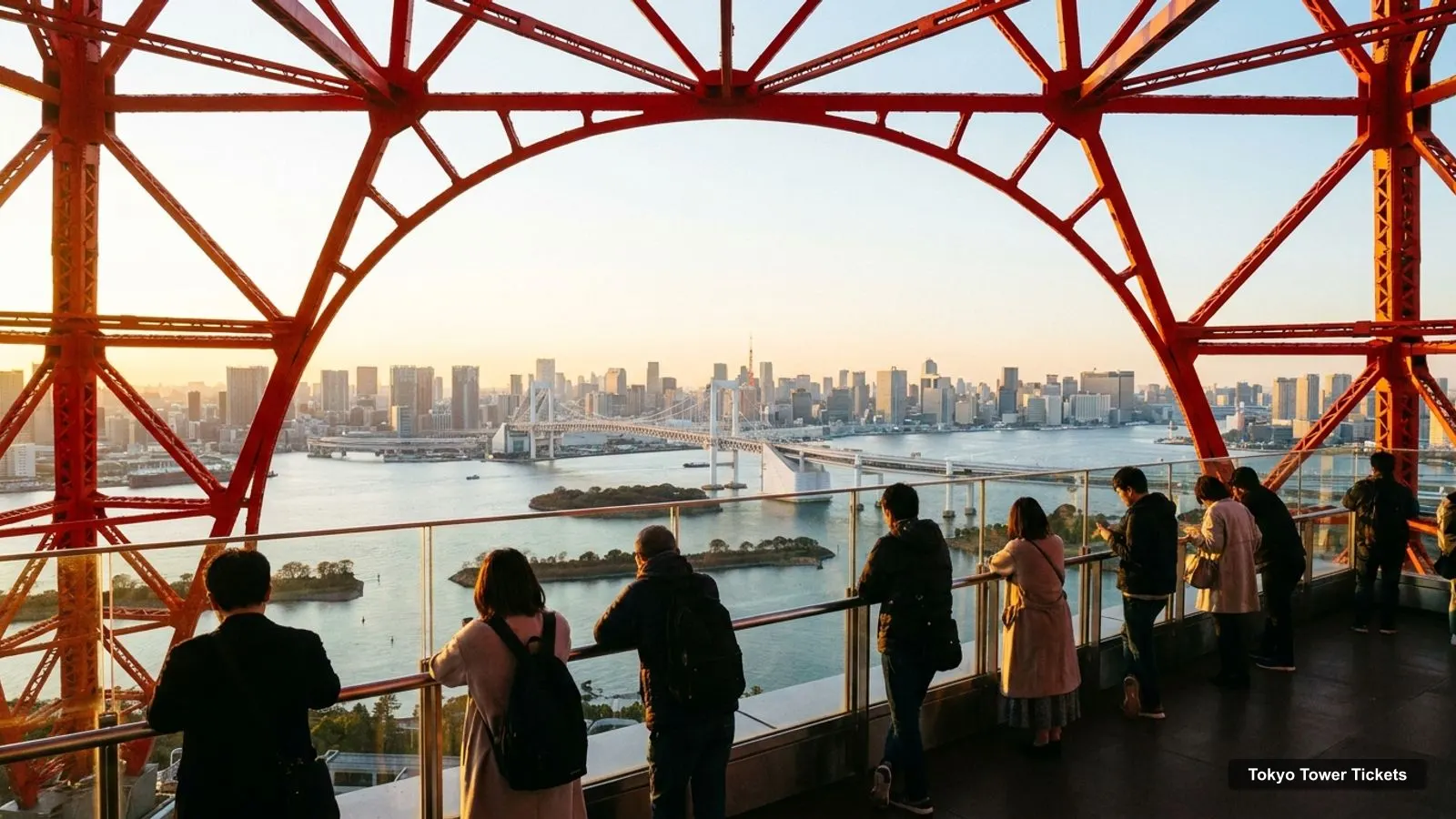 Tokyo Tower Tickets – view from the observation deck over the Tokyo skyline and Tokyo Bay