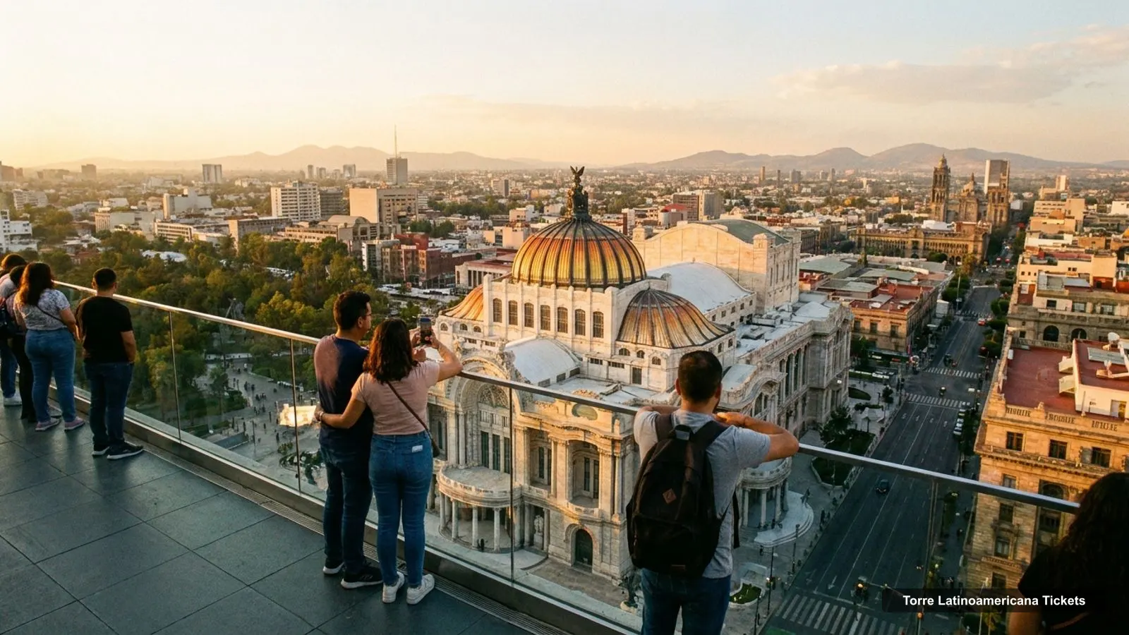 Torre Latinoamericana Tickets – view from the observation deck over the Palacio de Bellas Artes and Mexico City's historic center