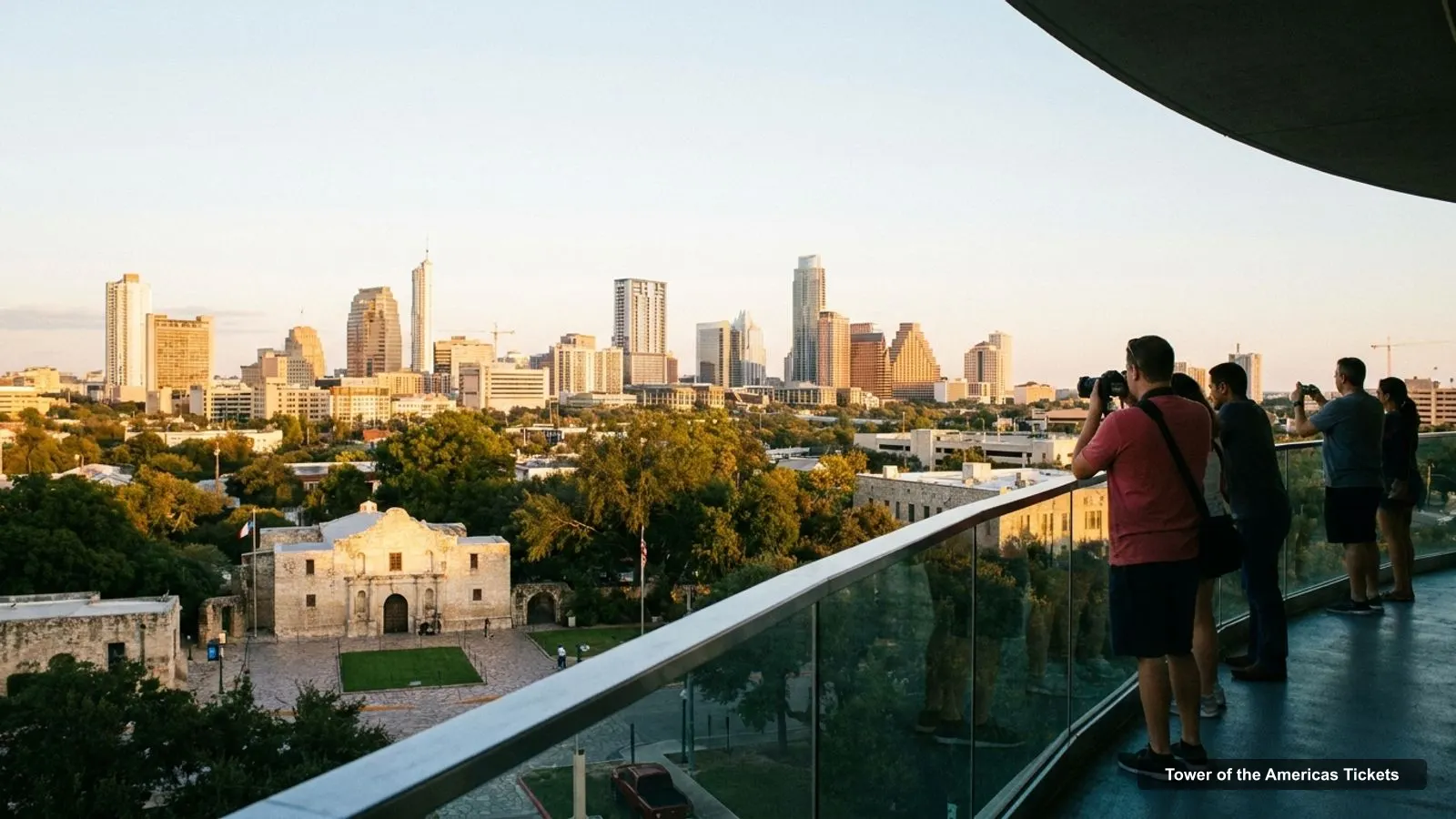 Tower of the Americas Tickets – view from the observation deck over The Alamo