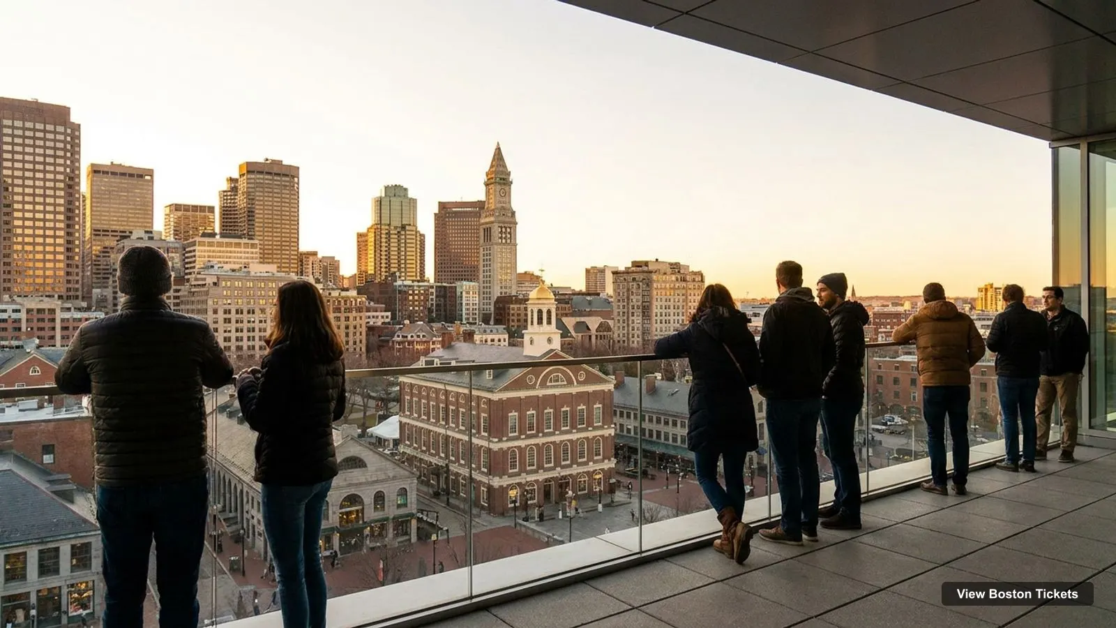 View Boston Tickets – view from the observation deck over Faneuil Hall Marketplace