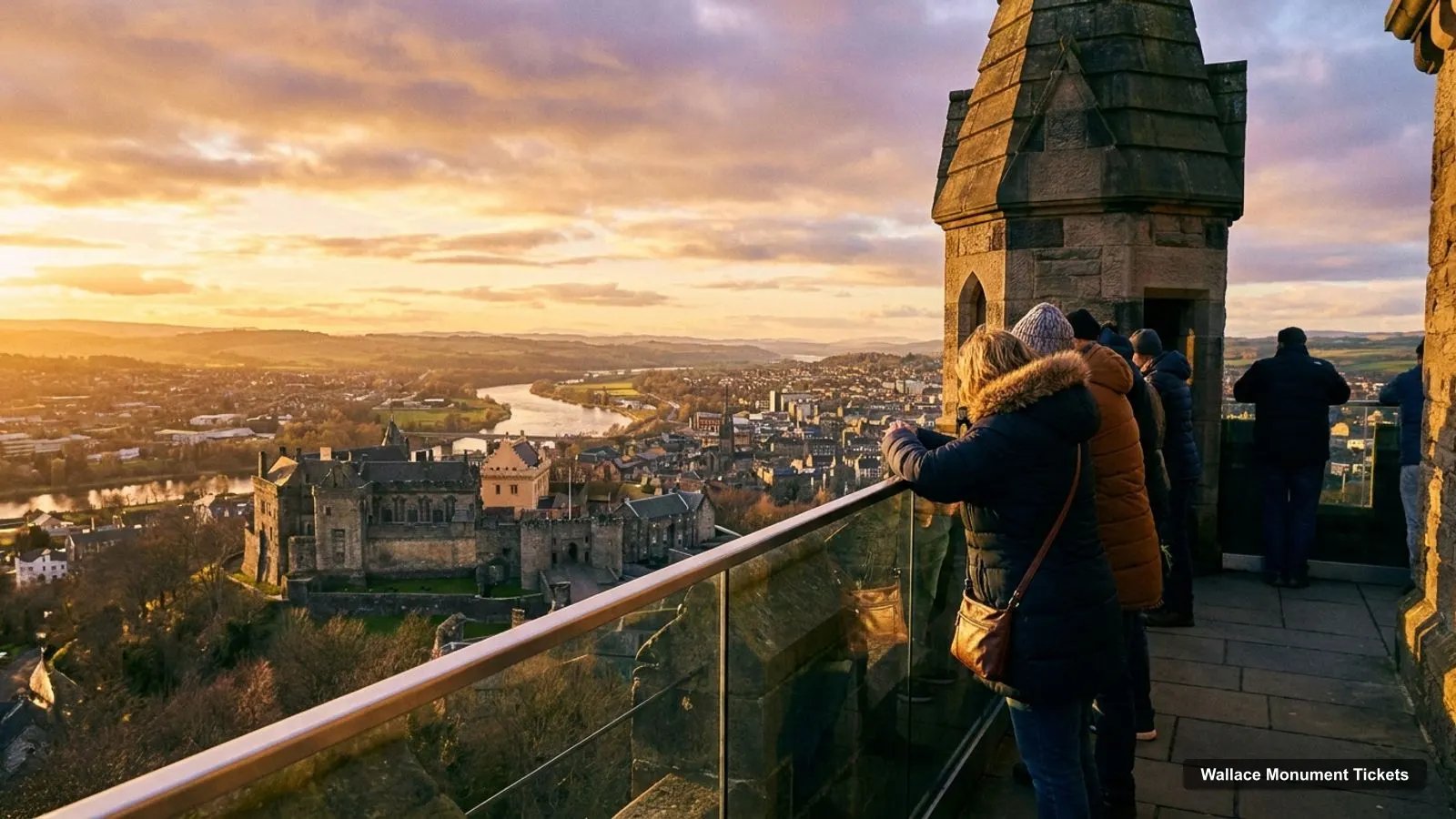 Wallace Monument Tickets – view from the observation deck over Stirling Castle