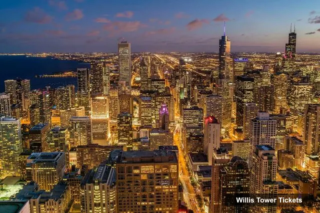 Willis Tower Observation Deck Tickets – Chicago Night Driving Tour with Skydeck and River Cruise
